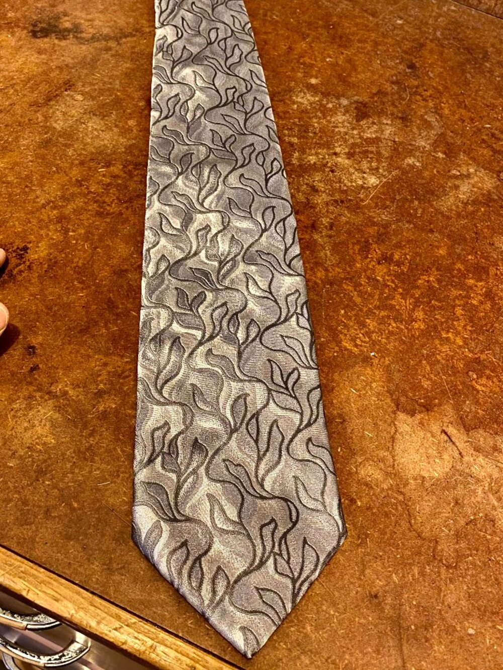 NWT Vintage Billy Blue San Francisco Jacquard Baroque 100% Silk Tie
